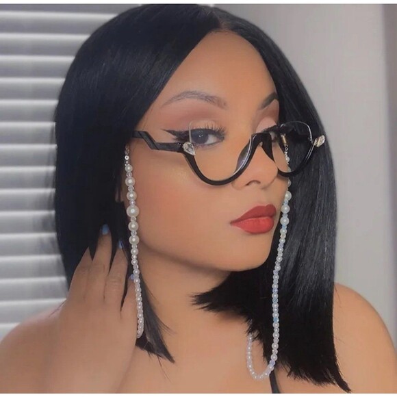 New Retro Anti Blue Light Cat Eye Glasses For Women With Diamond Fashion General - Picture 2 of 12